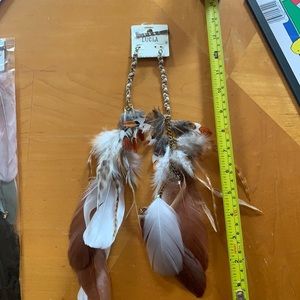 Feather earring or pin in hair boho hippy cool
